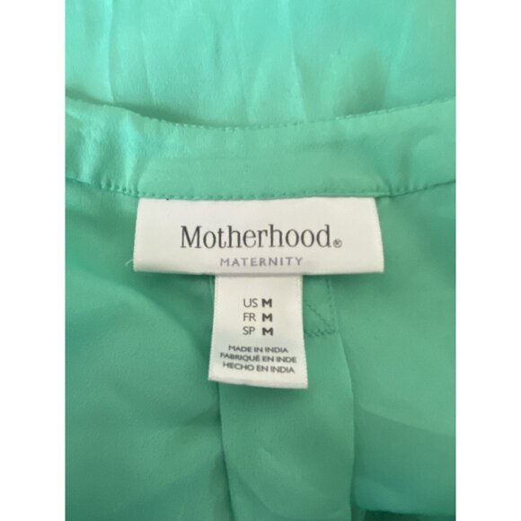 Motherhood Maternity Size Medium M Blouse Shirt Spring Summer Work Top Green *1C - Picture 6 of 9